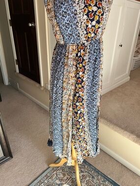 Floral Patchwork Jumpsuit in Blue and Navy